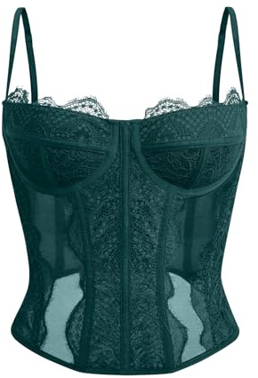 Dealmore Corset Tops for Women Going Out Fall Fashion Crop Sexy Lace Outfit