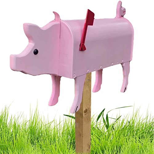 PW TOOLS Tier-Briefkasten, wasserdichter Postkasten für den Außenbereich, Tierform, Metall, Pfostenmontage, Vorder, Briefkasten