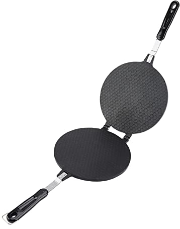 BAtlam Waffle Maker Non Stick, Waffle Maker Pan Portable Stove Top Waffle Iron Cookware Waffle Griddle Iron Waffle Cone and Bowl Press Maker