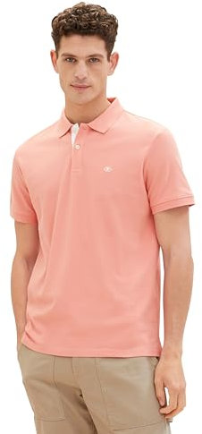 TOM TAILOR Herren 1031006 Basic Piqué Poloshirt, 12642 - Hazy Coral Rose, L