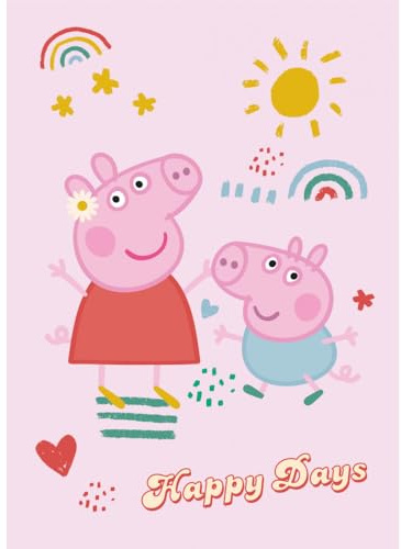 Peppa Pig Fleece weiche und gemütliche Decke für Kinder, 100 % Polyester 100 x 140 cm