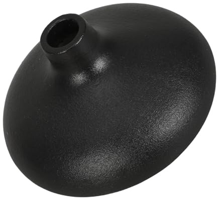 Vase Décoratif Chinois Rétro en Céramique Ronde Noire | Ornement de Style Zen, pour Fleurs Séchées, Finition Simple et Chic, Pièce Élégante