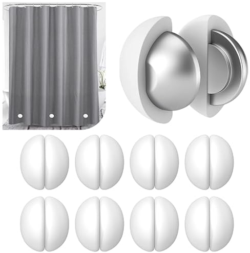 Wonjean Magnetici per Tende 12 Paia Rotondo Magnetico Tenda Pesi, Calamite Tende, Tende da Doccia Calamite, Tenda Finestra Peso Fermatenda Pesi Magnetici Impermeabili per Tende da Doccia(Bianco)