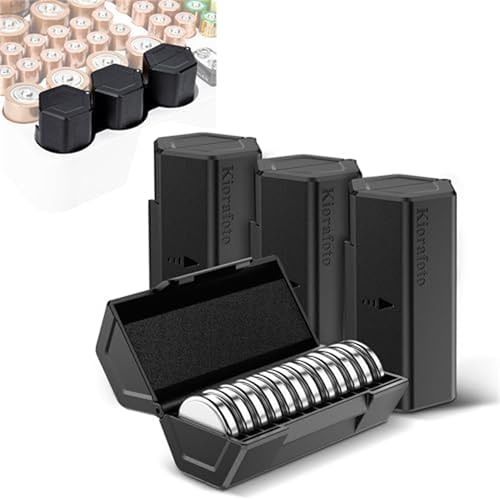 Paquete de 4 fundas de batería CR2032, soporte de batería para 48 pilas CR2032 CR2025 CR2016, caja redonda de botón, cabe en la ranura estándar de baterías D (pilas de moneda no incluidas)