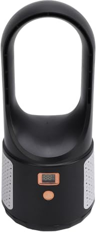 Oreilet Desk Fan Bladeless, Portable Quiet Cooling Table Fan with LED Display 6 Speeds Wind, Personal Small Fan Air Cooler Tabletop Fan for Home Office Bedroom Travel Outdoor (Black)