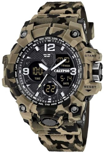 Calypso Orologio Digitale Uomo Analogico in Gomma Marrone K5855/1