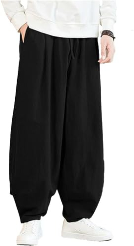 Generico Pantaloni Tai Chi Comodo Pantaloni da Allenamento da Uomo e da Donna Kung Fu Uniforme per Arti Marziali Qigong Wing Chun Shaolin Gamba Larga per Il Tuo Esercizio di Tai Chi,01,4XL
