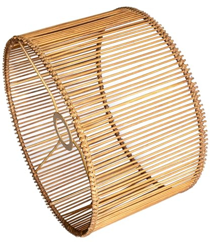 Osasy Abat-jour en rotin naturel pour lampe suspendue, lampadaire, lampe de table ou de chevet,30 cm de diamètre