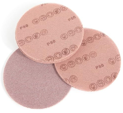 Kcmell Discos de lija de malla de 150 mm, grano 80, 20 almohadillas de lijado de gancho y bucle de 6 pulgadas, disco de lijado sin polvo, papel de lija antiobstrucción para suelo de coche, muebles de