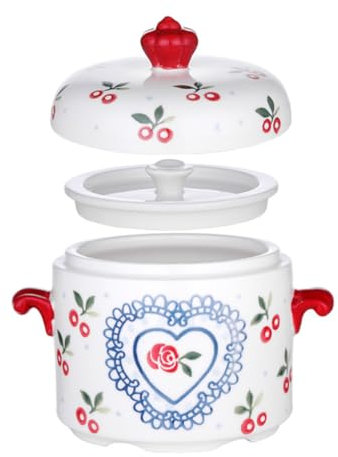 Amosfun 1 Pc petite tasse à soupe assiette creuse coupe fruit baking tray poêle grill récipient alimentaire casserole pot en argile pour mini cocotte Marmite faitout aux œufs céramique