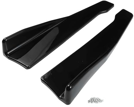 A ABSOPRO Bas Caisse Voiture 48Cm/18.9 Pouce Kit Diffuseur Séparateur Jupe Latérale Extérieure Abs Haute Résistance Noir Brillant Extension Panneau Extension Ligne Inférieure Spoiler Lèvre