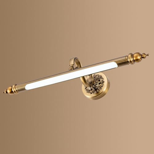 AoLa LED Retro Wandleuchte Drehbar lnnen Spiegelleuchte Badezimmer 61cm 10W 3 Lichtfarben Modi 3000K/4000K/6000K Nachttischleuchten Bronze Wandlampe Vintage Waschtisch Wandbeleuchtung