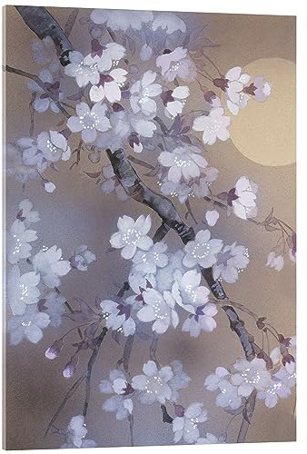 Posterlounge Branche de cerisier fleuri Tableau en verre acrylique