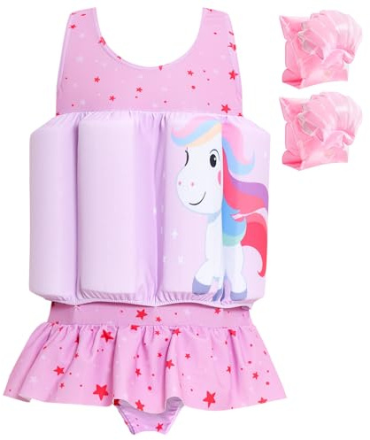 Summshall Maillot de bain une pièce pour bébé fille avec flotteur