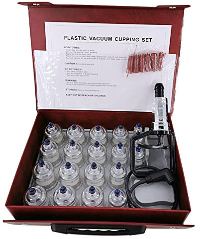 Professionelles Schröpftherapie-Set – 19 Vakuumbecher in verschiedenen Größen mit Handpumpen – Massage-Schröpfset für Massagetherapeuten, Myofasziales Releaser