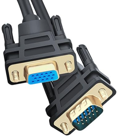 YUPEIUKLI Cavo VGA Cavo di Estensione VGA Maschio-Femmina con Doppio Nucleo in ferrite Alta nitidezza 1080P per Computer proiettori