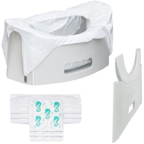 Potette® Fold ‘N’ Go Travel Potty – Compact Portable Potty for Toddlers & Kids | Foldable Baby Toilet Seat with 3 Disposable Liners | Ideal for Car Journeys, Travel & Potty Training On the Go