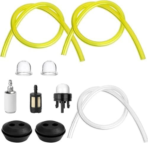 DEMULAX Universal Fuel Line Hose Tube, Fuel Primer Bulb, Fuel Filters Oil Pipe Hose Washer Tank Seal Grommet Accessories, for Mower Strimmer, Garden Machine Fitting Engine Oil Return Line