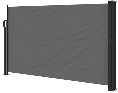Seitenmarkise for die Terrasse, einziehbare Seitenmarkise, Sichtschutz, Raumteiler aus 180 g hochwertigem Polyestergewebe for Terrasse, Garten und Terrasse 120-170cm/200-600cm(5,160x400cm/63x157in)