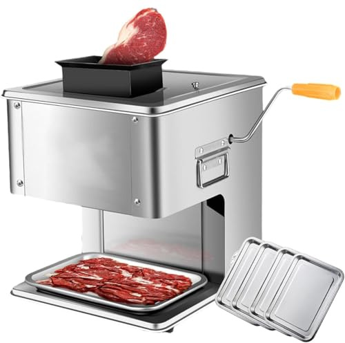 Commercial Electric Meat Slicer and Shredder, 850W High Power for Boneless Pork, Chicken, Fish, Perfect for Deli and Kitchen Use
