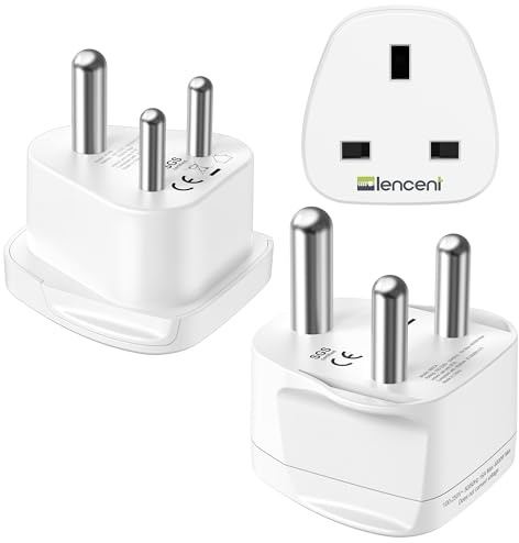 LENCENT Type D and M Grounded Travel Adaptor | Multi Power Plug Adapter for Sri Lanka Namibia South Africa Botswana India