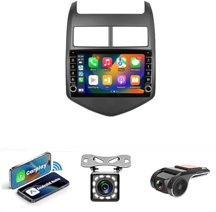 BOJONI Android 14 Autoradio 2 Din in-Dash Radio avec Car-Play Android Auto, 9 Pouces Screen RDS Dab+ Radio/Caméra de recul pour Chevrolet Aveo 2 Sonic T300 2011-2015(NF-4 8Core 4+64G)