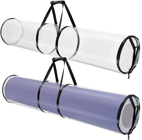 Warmhm 2stücke Teiliges Geschenkpapier-aufbewahrungsset Aus Langlebigem Pvc Mit Reißverschluss Transparent Große Verpackungspapiertasche Für Stabiler Organizer Mit Großem Fassungsvermögen