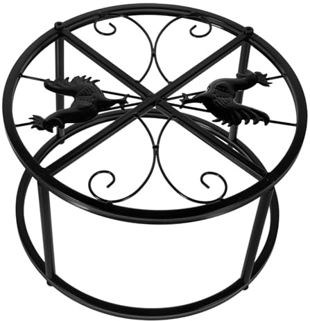 YOSADIER Robuster Metallständer aus Eisen für Haustiernapf und Futtereimer Erhöhter Halter für Hühner und Geflügel Schwarz Stabiler Ausstellungsständer für Garten und Stall