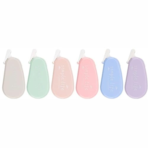 SEIWEI 6 rollos de cinta correctora, diseño compacto en 6 colores, 5 mm de ancho para una cobertura suave y precisa, perfecto para tareas de escritura de oficina y estudio