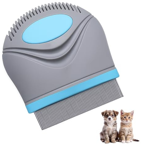 Tränenflecken Kamm für Hunde & Katzen,Edelstahl Sanfter Rundkopf Hundekamm,Flohkamm für Katzen,Zum Bürsten empfindlicher Gesichtshaut und für alle Felltiere,Sicher & Leicht