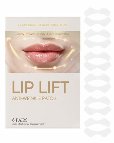 MOPZIJA 6 paires anti-rides pour les lèvres, masque levre,réduit les rides et ridules,Patchs Smile Line Pour Les Rides, Patchs Rides Les Lèvres, Réduit Les Rides Du Sourire, patch levre hydratant