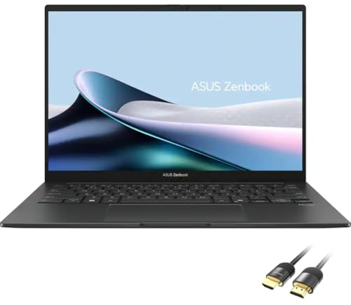 ASUS Zenbook 14 OLED 2025 Laptop, 14 WUXGA TouchScreen Display, 16-Core Ultra 9 285H, 32GB RAM, 2TB SSD, Copilot AI, WiFi 7, Thunderbolt 4, PDG HDMI Cable, US Version KB, Win 11 Home - Jasper Gray