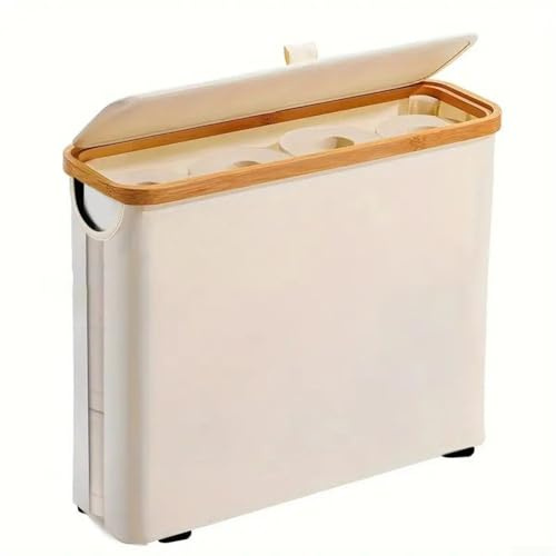 Elegante cesta de papel higiénico, organizador de papel higiénico plegable de gran capacidad para 12 rollos, contenedor de almacenamiento de tela Oxford independiente, solución decorativa para el