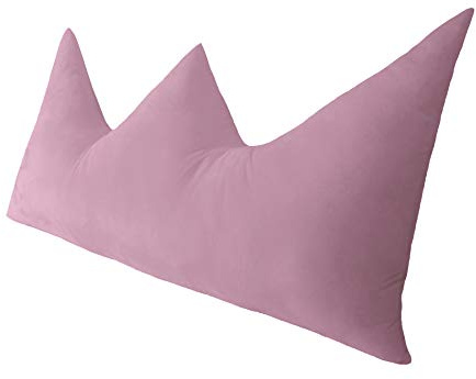 Peachwell Large Crown Backrest Positioning Support Pillow Bed Rest Cushion Headboard Pillow with Removable Cover for Reading Relaxing Using Laptop and Phone (Pink, Full: 54 x 27 inches)