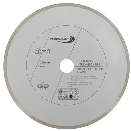 PRODIAMANT Disco diamantato da taglio per piastrelle 230 mm x 25,4 mm Disco diamantato per piastrelle 230 mm