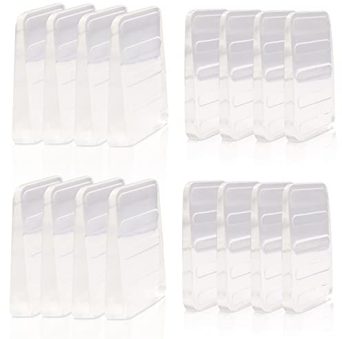 Modixun 16Pack klare Gummimöbel Nivellierkeile, 2-Höhen, Flexible und Feste Nivellierkeile, rutschfest und stapelbar für Toilette, Tisch und Bett