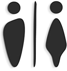 Signs - Als Relief Symbole für Badezimmer 15 cm - Toiletten-Set WCE Fluid - Männer Frauen WC-Sticker (1 Mann + 1 Frau, Schwarz)