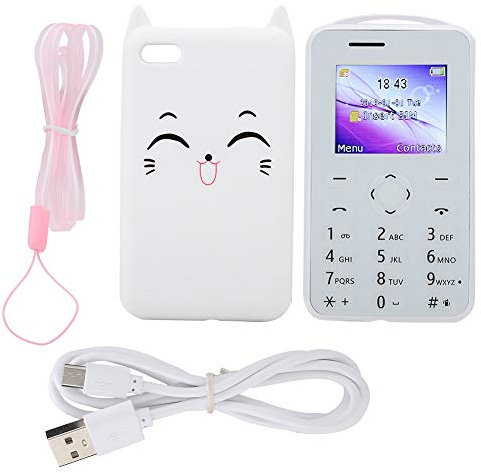 ciciglow A5-Handy, 1,77-Zoll-HD-Farbbildschirm-Handy, Dual-SIM-Karte, 0,3-MP-Rückfahrkamera, 480-mAh-Akku, Ultradünnes, Intelligentes Telefon mit Großen Tasten für Kinder und Studenten