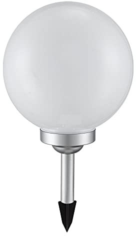 Solarleuchten Solarlampe Außenlampe Gartenleuchten Kugellampe Steckleuchte, Wetterfest IP44 Akku Erdspieß, weiß Silber, LED warmweiß, Garten, Höhe:62 cm