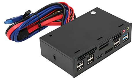 Bewinner 5.25 Zoll PC Multifunktionale Dashboard Media Frontplatte, USB 3.0 Hub M2 MMC MS CF Kartenleser CD ROM Frontblende Media Dashboard ESATA Unterstützung Maximal 256 GB