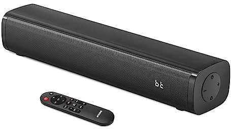 Wohome Petites barres de son 2.1 canaux pour TV avec 6 niveaux d'amélioration de la voix, caisson de basses intégré, haut-parleurs de barre de son BT de 16 pouces avec connexion optique/AUX/USB, S100