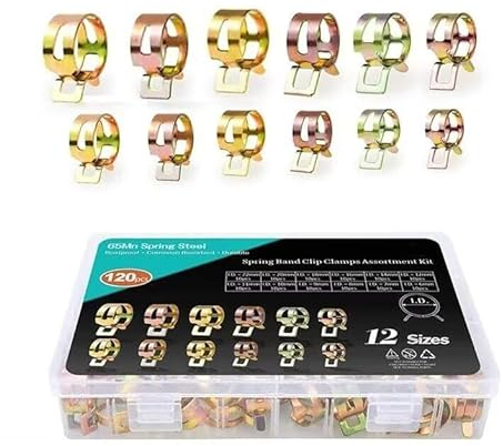 120 Stück/Set 6–22 mm Auto LKW Federklemmen Heizöl Wasser Schlauchschelle Rohrschelle Befestigungs-Sortiment Kit