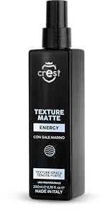 CREST - Texture Matte Energy - Texture Opaca - Tenuta Forte per Capelli - Modellante - Con Sale Marino - Sea Salt - Professionale