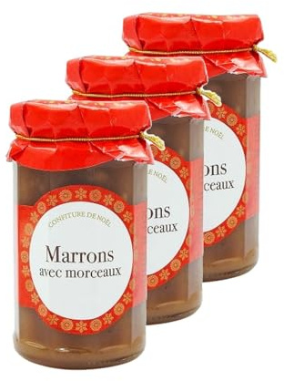 Lot 3x Confiture de marrons avec morceaux - Pot 270g