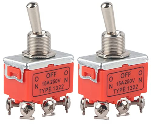 Interrupteur à Bascule pour Moteur CC, 250 V 15 A, 6 Broches, CW CCW, Lot de 2