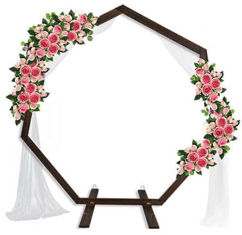 MZQMK Rosenbogen Holz, Torbogen, Romantischer Rankenbogen, Hochzeitsbogen, Gewölbter Bogenrahmen, Gartenbogen Für Kletterpflanzen, Jasmin Hochzeitsbogen, Rankbogen Für Hochzeit & Party