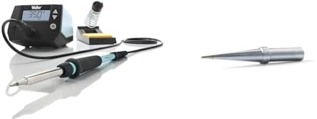 Weller Professional WE 1010 Station de Soudage Numérique à 1 Canal, 70 W/230 V, Plage de Température 100 °C – 450 °C, Bleu & ET OL Panne À Souder Forme Longue Conique Adaptée A WE 1010, Ø 0, 8 Mm