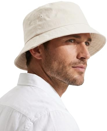 Zylioo Solhatt, överdimensionerad och snabbtorkande solhatt, vattenavvisande fiskarhatt, lätt sommarhatt med rem, resehatt, storlek XXL, Benvitt, XX-Large-3X-Large