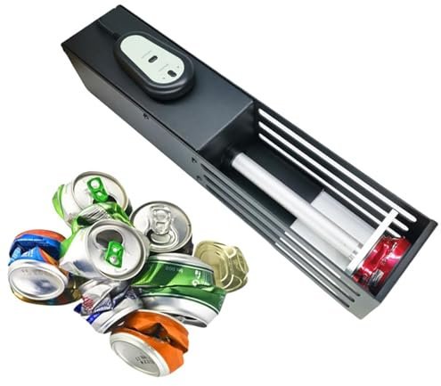 pedenencelia Aluminium Drinking Tin Can Recycle Tool,Electric Can Crusher,Applicable To 200~550ml Cans, Automatic Electric Can Crushers Save Time Effort,Used For Beer Cans,Plastic Bottles,black