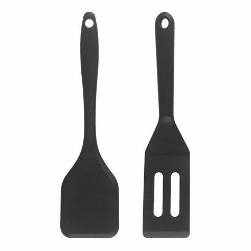 2 Stück Silikon Pfannenwender, Mini Spatula, Silikon-Schlitzspatel, Antihaft-Servierwender, Klein Camping, Geeignet für die Küche